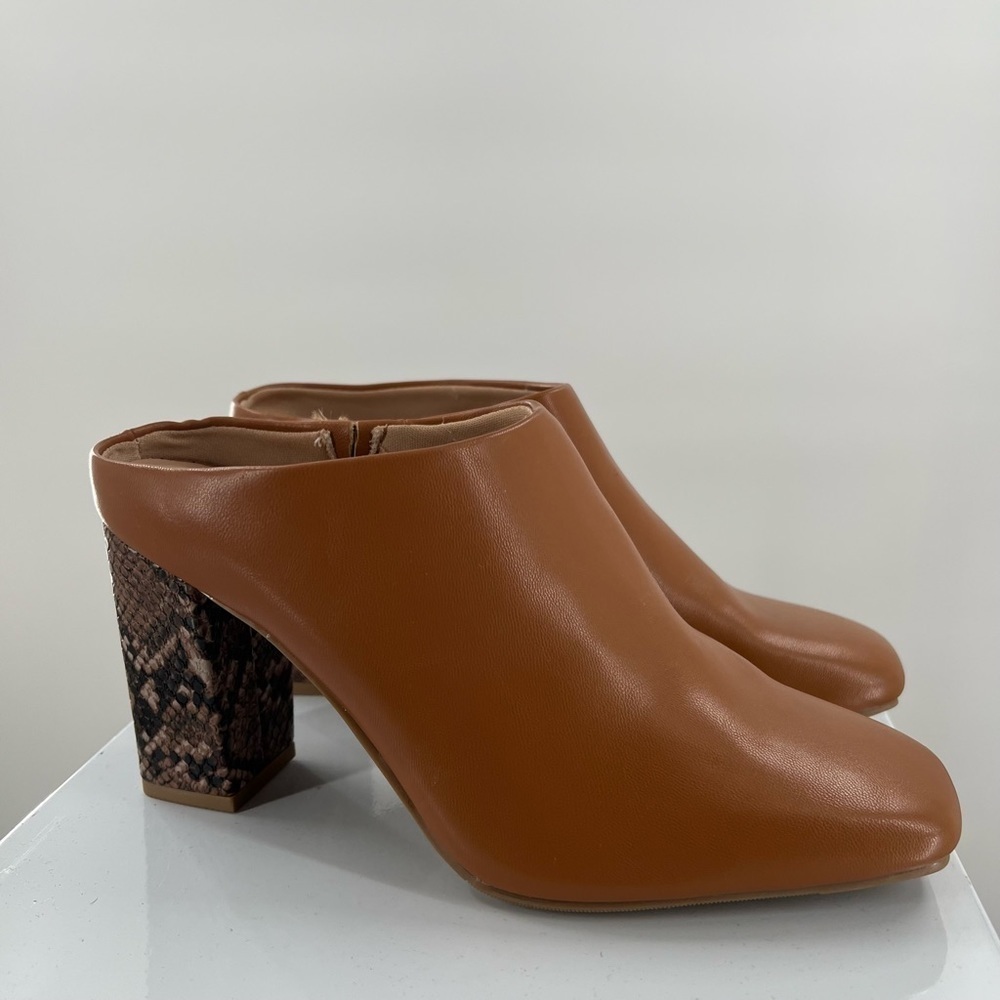A New Day Tan Heel Booties Ladies Size 8